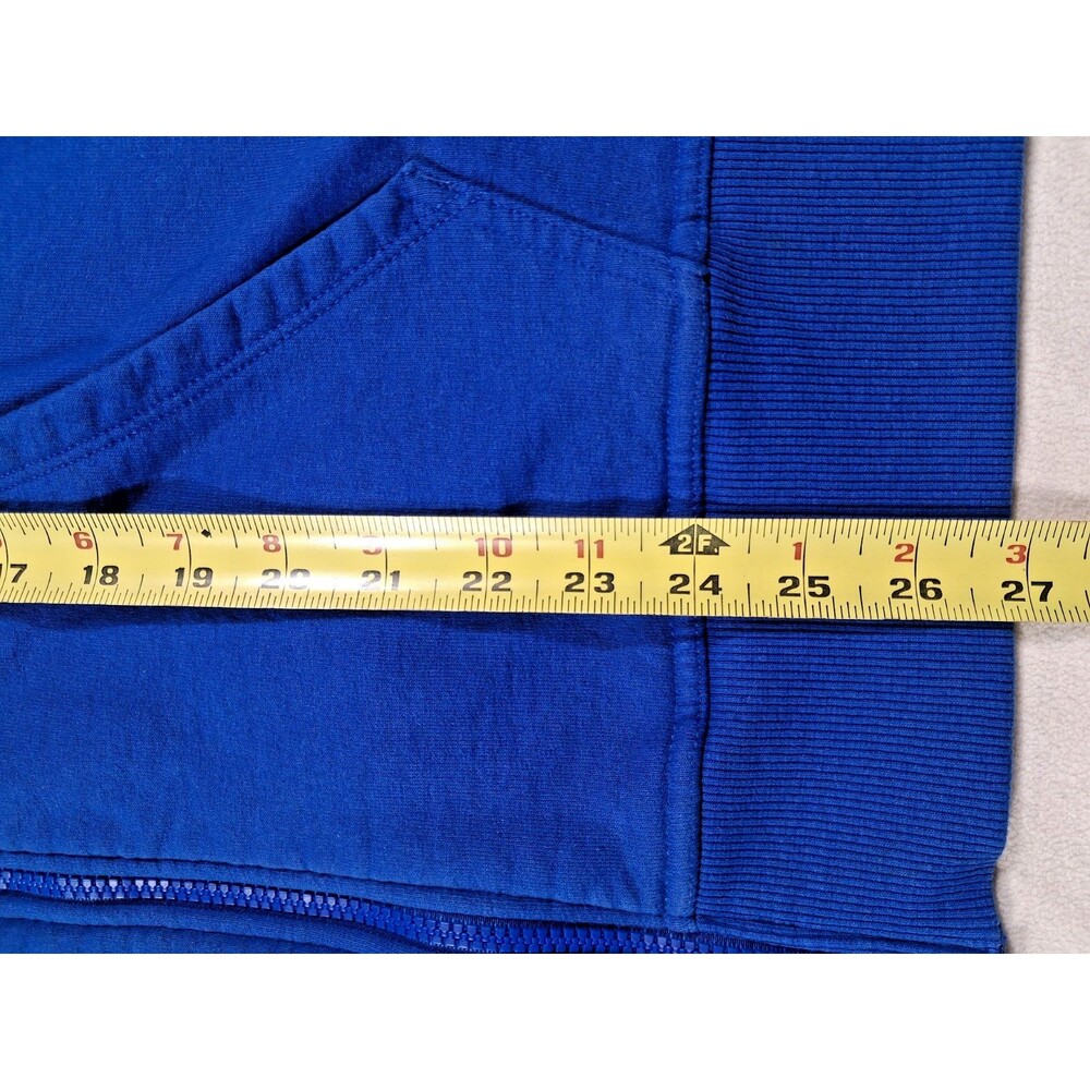 Champion Hoodie Blue Mens Large Full Zip Sweatshirt Logo Pocket - Picture 11 of 16